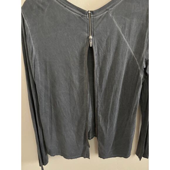 REVOLVE Top Women's XS/S Gray Feel The Piece Terre Jacob Back Zipper Long Sleeve - Picture 5 of 7